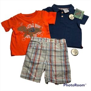 NWT Boyz Wear Polo Tee And Shirt Set size 12M